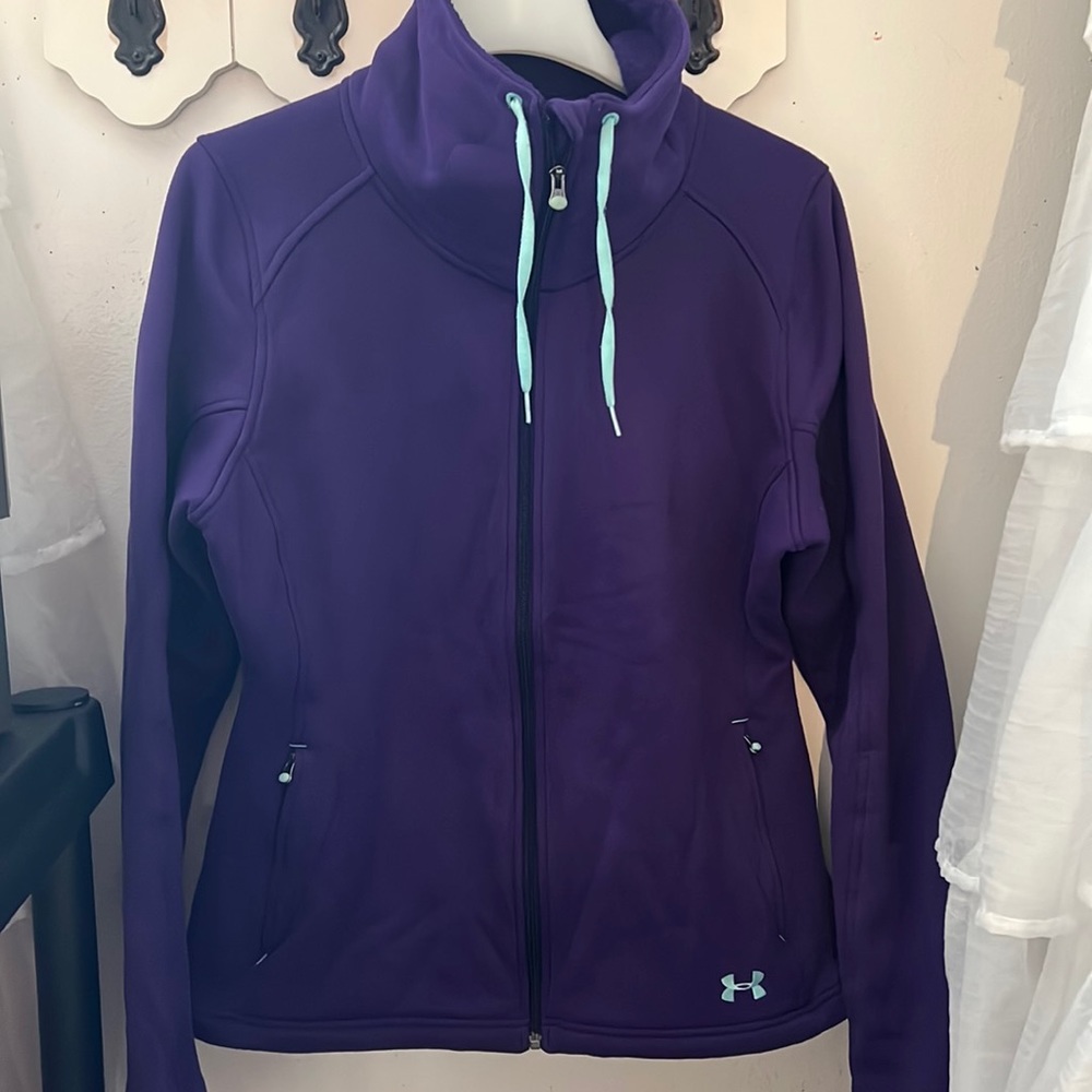 Womens sweatshirt jacket zip up sz large UA